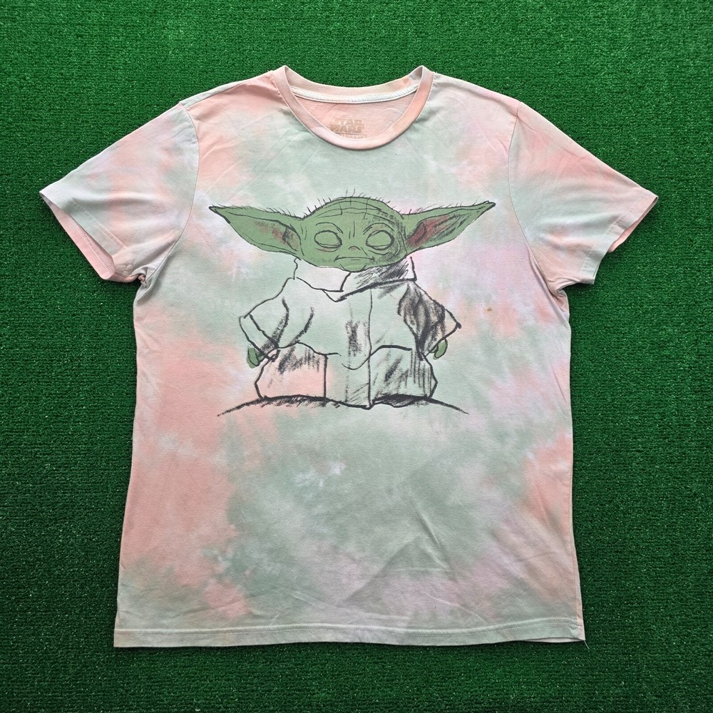 Mad Engine Star Wars The Child Grogu Graphic Tshirt Mens Large Tie Dye Tee